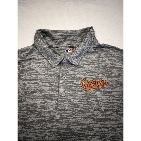 NWT Orioles Heather Gray MLB Men's Baseball Athletic Polo Size Medium - Picture 3 of 13